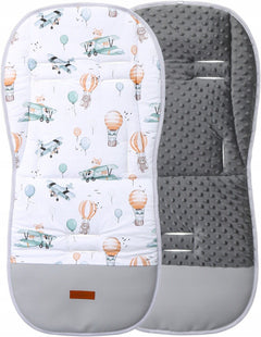 Universal Double Sided Pram Seat Liner Pushchair Buggy GRAPHITE/ Dreamy Flight - MyHappy Baby