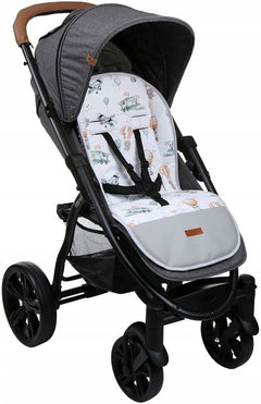 Universal Double Sided Pram Seat Liner Pushchair Buggy GRAPHITE/ Dreamy Flight - MyHappy Baby