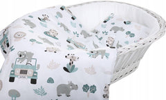 Baby 2pc Bedding Set fit Crib/Cradle/Moses basket/Pushchair 70x80cm On Safari - MyHappy Baby