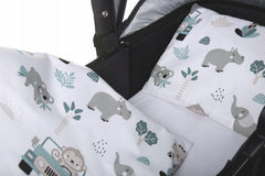 Baby 2pc Bedding Set fit Crib/Cradle/Moses basket/Pushchair 70x80cm On Safari - MyHappy Baby
