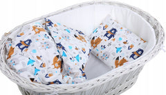 Baby 2pc Bedding Set fit Crib/Cradle/Moses basket/Pushchair 70x80cm Animals Navy - MyHappy Baby