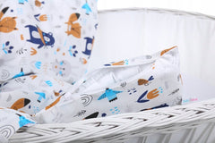Baby 2pc Bedding Set fit Crib/Cradle/Moses basket/Pushchair 70x80cm Animals Navy - MyHappy Baby