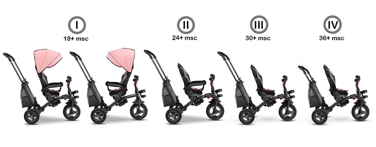 Bike Stroller Tricycle With Bag Lionelo Tris Candy Rose/Grey 2 In 1