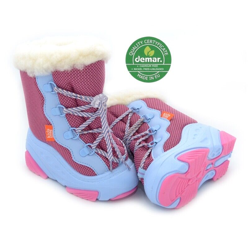 DEMAR Baby Kids Snow Winter Boots Woollen Fur - Pink