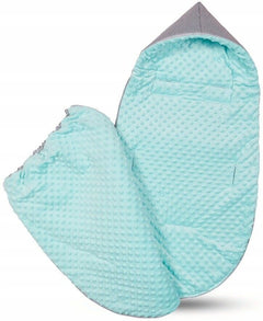 Stroller Buggy Dimple Light Grey/Mint Universal Hooded Footmuff Pushchair - MyHappy Baby