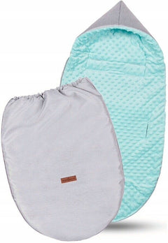 Stroller Buggy Dimple Light Grey/Mint Universal Hooded Footmuff Pushchair - MyHappy Baby