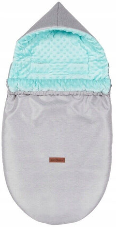 Stroller Buggy Dimple Light Grey/Mint Universal Hooded Footmuff Pushchair - MyHappy Baby