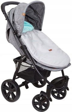 Stroller Buggy Dimple Light Grey/Mint Universal Hooded Footmuff Pushchair - MyHappy Baby