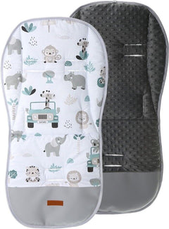 Liner Pushchair Buggy GRAPHITE/ On safari Universal Double Sided Soft Pram Seat - MyHappy Baby