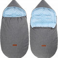 Dimple Dark Grey/Blue Universal Hooded Footmuff Pushchair Stroller Buggy