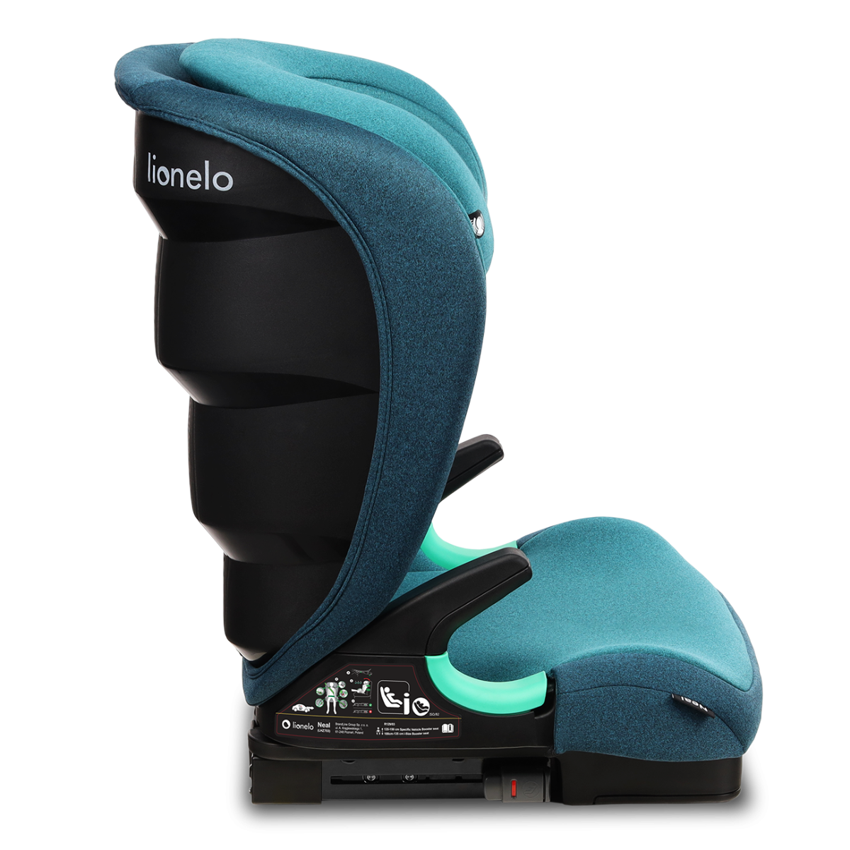 Green Turquoise Lionelo Car Seat ISOFIX Support Kids Child i-Size Neal 15-36 kg