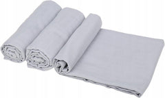 Baby Muslin Nappies Cloth Diaper Cotton 3-PACK 70x70cm Plain Grey - MyHappy Baby