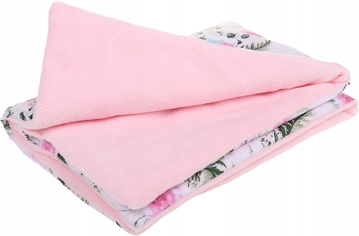 Baby Blanket Reversible Light & Soft Double Sided 75x50cm Pink/ Garden Flowers