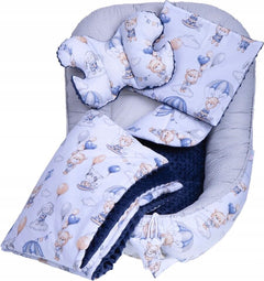 Baby 6pc Walk in the clouds  Double-sided Soft Cocoon Infant Nest Bed Cushion - MyHappy Baby