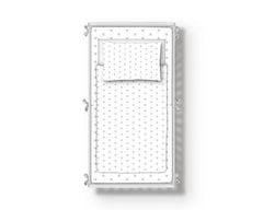 5Pc Small Grey Stars on White Baby Bedding Set Bumper All-Round Fit Cot 120x60cm - MyHappy Baby