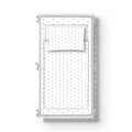 5Pc Small Grey Stars on White Baby Bedding Set Bumper All-Round Fit Cot 120x60cm