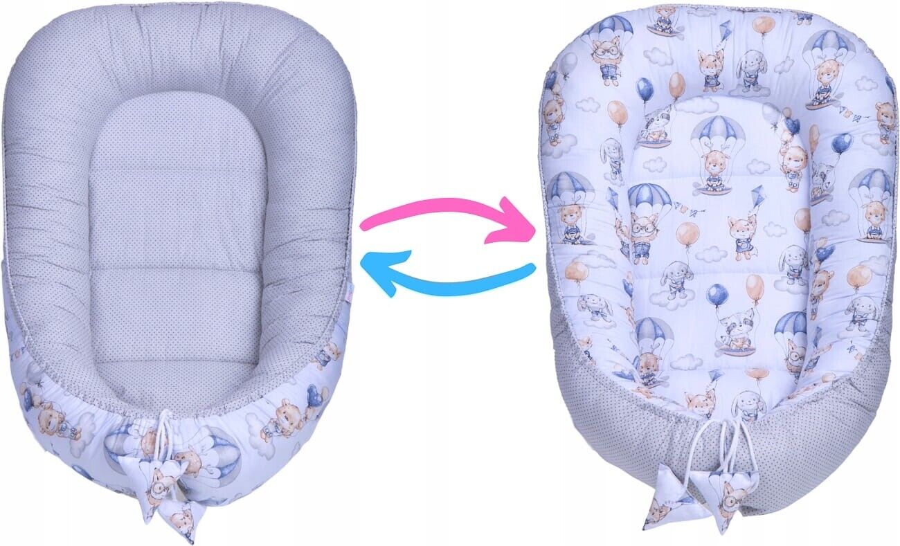 Baby 6pc Walk in the clouds  Double-sided Soft Cocoon Infant Nest Bed Cushion