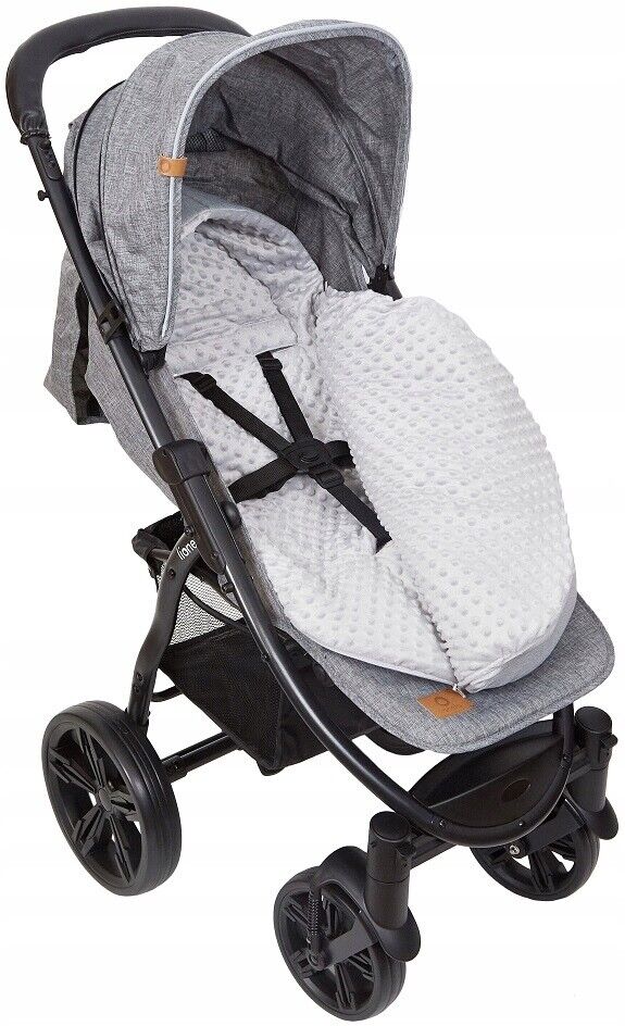 Dimple Light Grey/Grey Universal Hooded Footmuff Pushchair Stroller Buggy