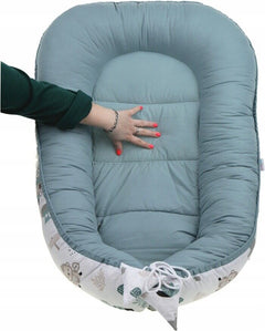 Baby 6pc Double-sided Soft Cocoon Infant Sleep Nest Bed Cushion SAGE/On Safari - MyHappy Baby
