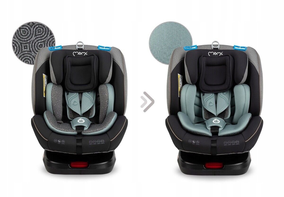 MoMi TORDI Turquoise Car Seat Child Baby Swivel Base Isofix 360° Booster 0-36Kg