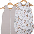 Baby Cotton Sleeping Bag Double Sided Sleepsack Quilted 1.0 Tog Deer And Friends