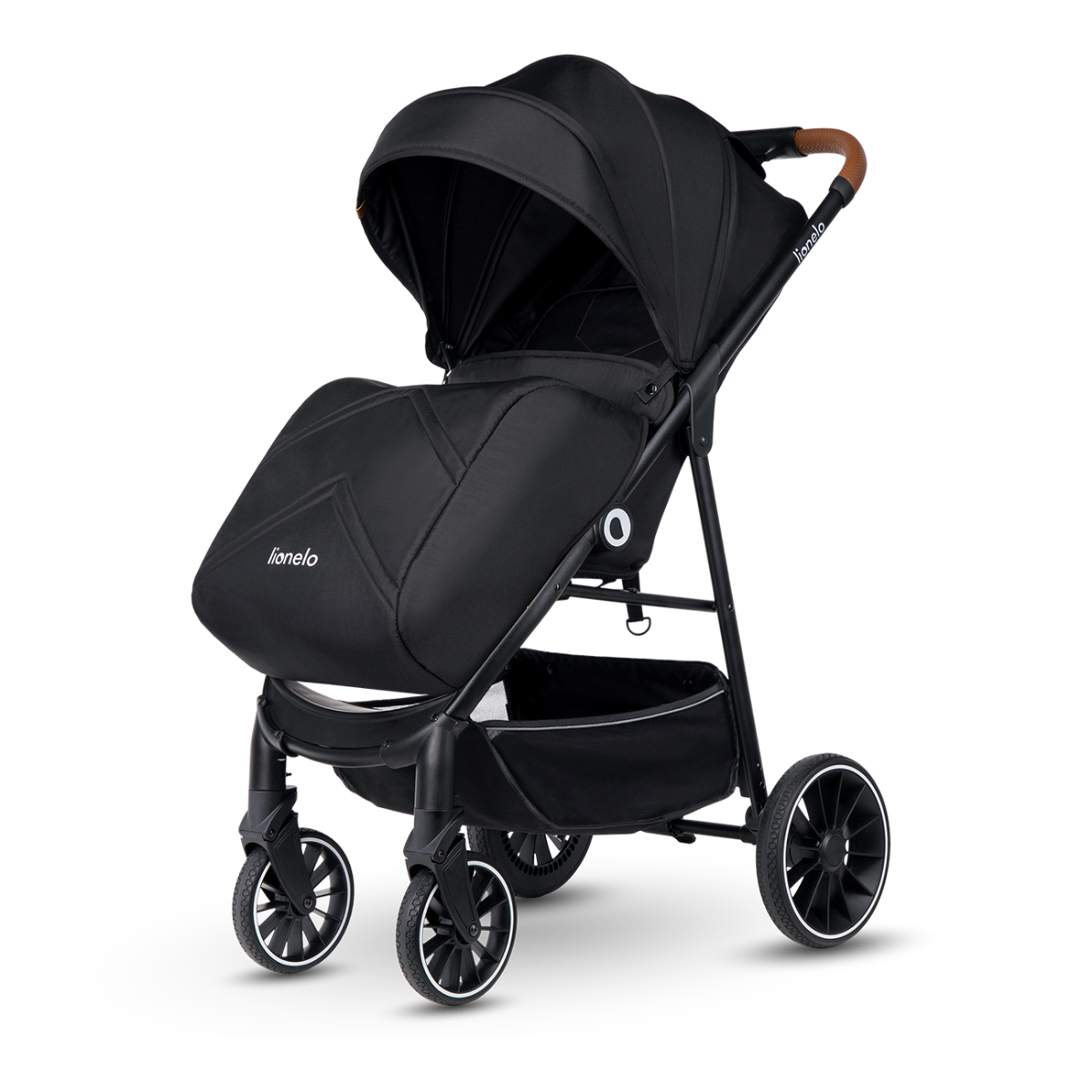 ALEXIA Black Onyx Baby LIONELO Compact Stroller Kids Buggy Pushchair Footmuff