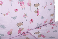 135x100 Fox and Rabbit Baby 2pc Bedding Set Cotton Pillow Case + Duvet Cover - MyHappy Baby