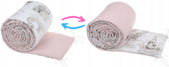 Cot Liner 180cm fit Cot 120x60cm 100% Cotton Baby Nursery Elephant On The Cloud/ Dots Pink - MyHappy Baby