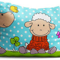 Baby Pillow case with zipper closure 60x40cm Cotton ANTI-ALLERGENIC Sheep Turquiose