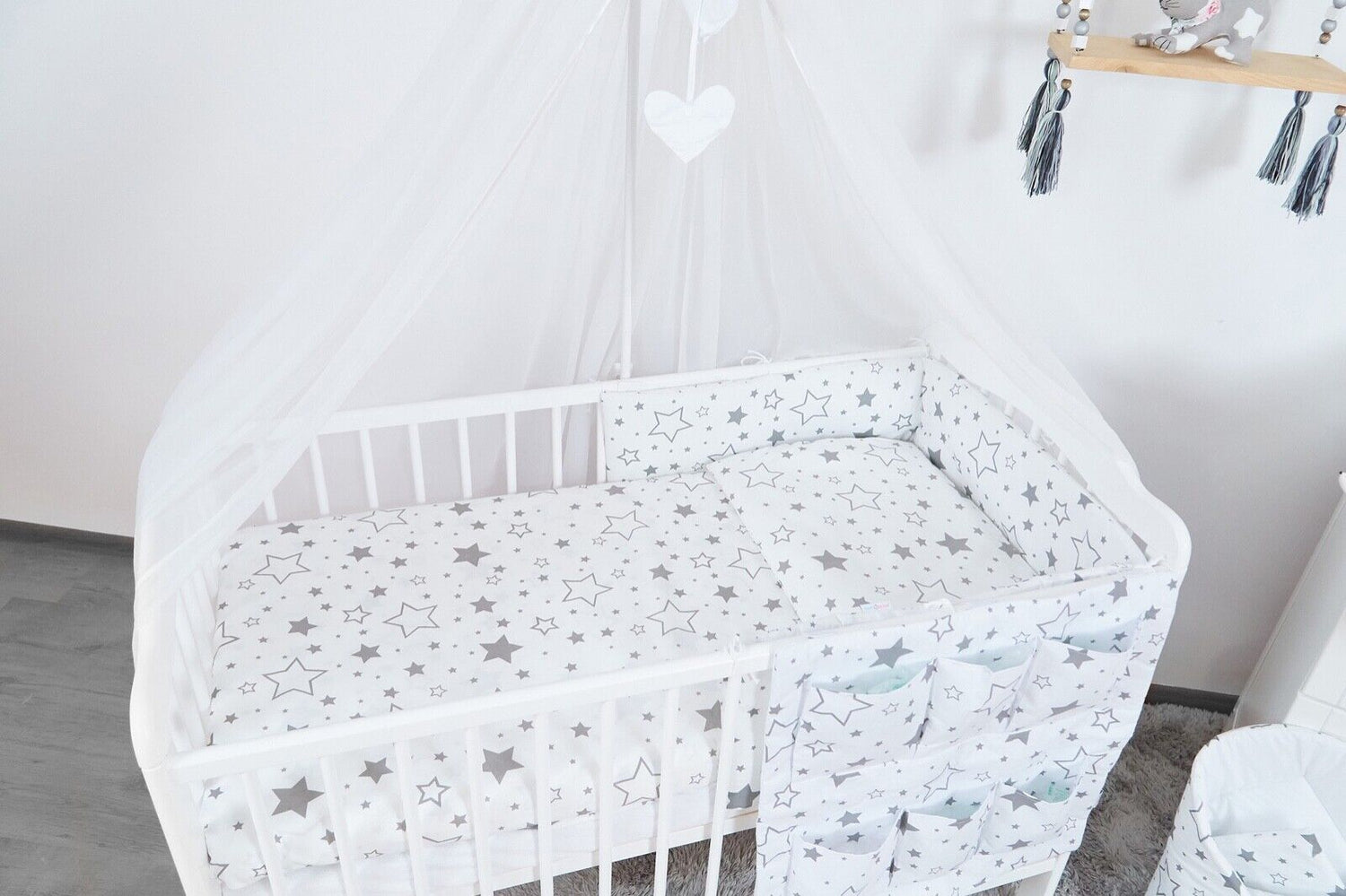 Baby Padded Straight Bumper Cotton PROTECTION 180cm To Fit Cot Milky Way