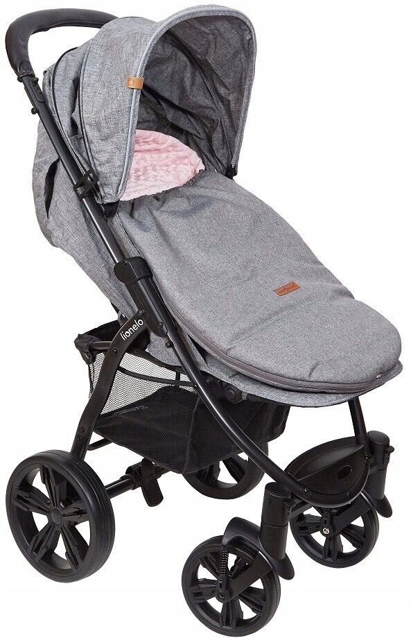 Dimple Dark Grey/Powder Pink Universal Hooded Footmuff Pushchair Stroller Buggy