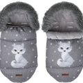 Baby Wolf/Grey Footmuff Collar Stroller Pushchair Sleeping Bag Husky Warm