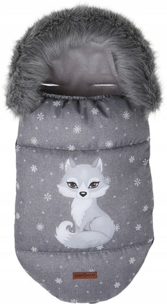 Baby Wolf/Grey Footmuff Collar Stroller Pushchair Sleeping Bag Husky Warm - MyHappy Baby