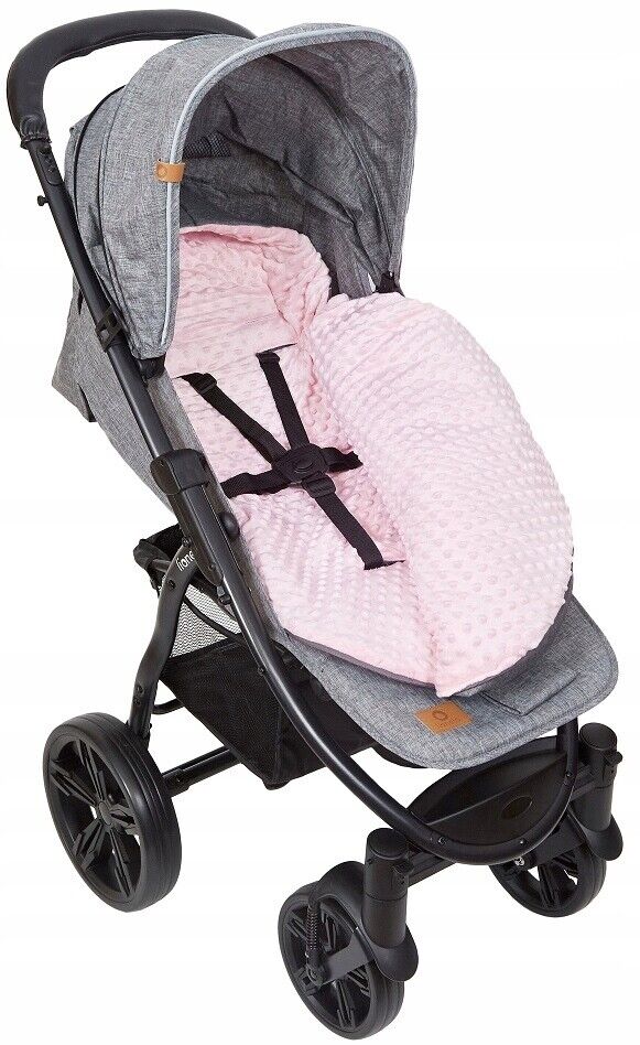 Dimple Dark Grey/Powder Pink Universal Hooded Footmuff Pushchair Stroller Buggy