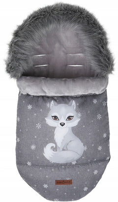 Baby Wolf/Grey Footmuff Collar Stroller Pushchair Sleeping Bag Husky Warm - MyHappy Baby