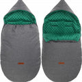 Dimple Dark Grey/Green Universal Hooded Footmuff Pushchair Stroller Buggy