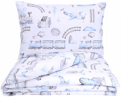 2pc Baby Bedding Duvet Cover Set fit Cot Cotton 120x90cm Retro Locomotive - MyHappy Baby