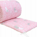 Baby Padded Straight Bumper Cotton Protection 180cm To Fit Cot Bunny pink