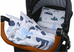 Baby 2pc Bedding Set fit Crib/Cradle/Moses basket/Pushchair 70x80cm Retro Cars - MyHappy Baby