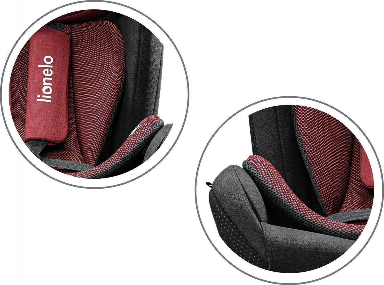 Red burgundy Baby Child Toddler Safety Car Seat Lionelo Braam ISOFIX 0-36 kg