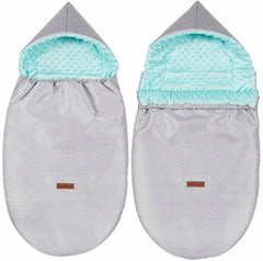 Stroller Buggy Dimple Light Grey/Mint Universal Hooded Footmuff Pushchair - MyHappy Baby