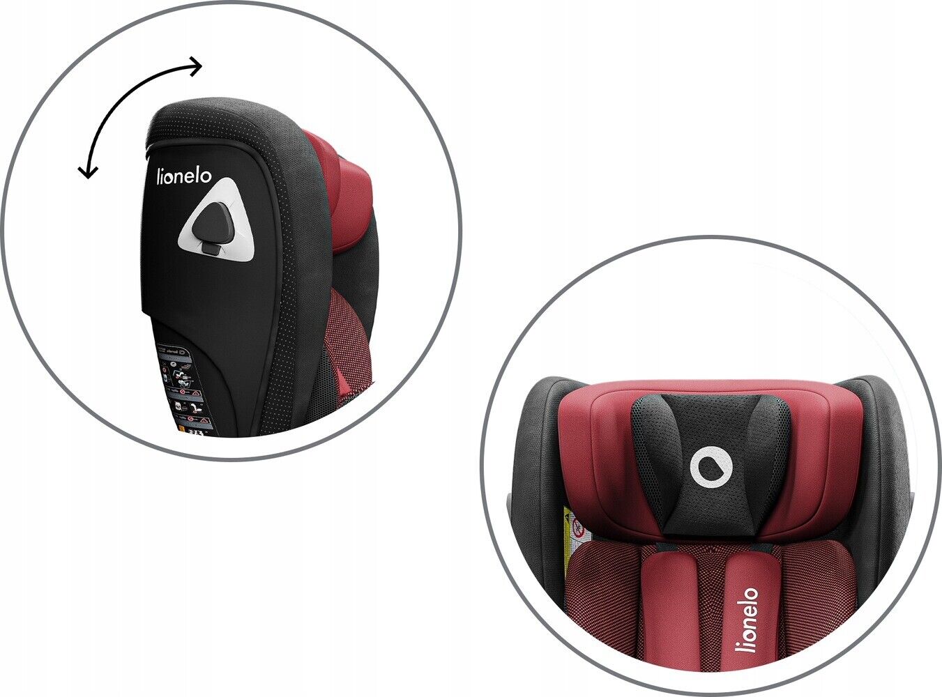 Red burgundy Baby Child Toddler Safety Car Seat Lionelo Braam ISOFIX 0-36 kg