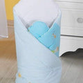 Baby swaddle wrap newborn bedding blanket 100% cotton sleeping bag Blue snails
