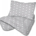 2pc Baby Filled Bedding Set Duvet Pillow 100% Cotton For Cotbed 135x100cm Small White on Grey