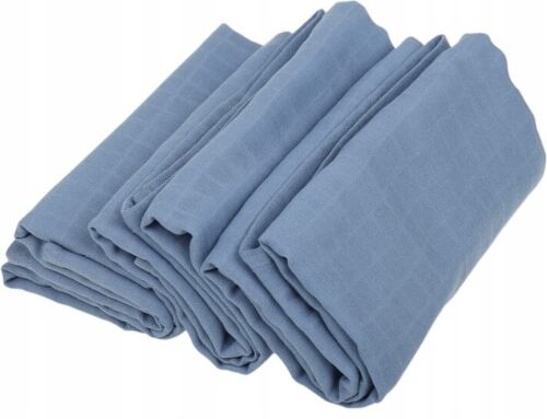 Baby Muslin Nappies Cloth Diaper Cotton 3-PACK 70x70cm Plain Blue