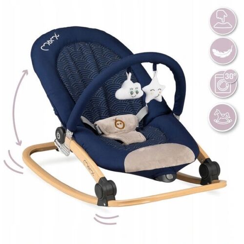 Baby bouncer Momi LUMIWOOD Rocking chair with music and vibration NAVY