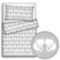 Baby Bedding Fit Junior Bed 2Pc 150x120cm Pillowcase Duvet Cover Fox Grey