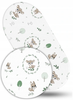 80x38cm Fitted Sheet 100% Cotton for Baby Moses Basket Pram Fairy-tale Forest - MyHappy Baby