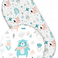 BOHO Animals Turquoise 80x38cm Fitted Sheet Cotton for Baby Moses Basket Pram