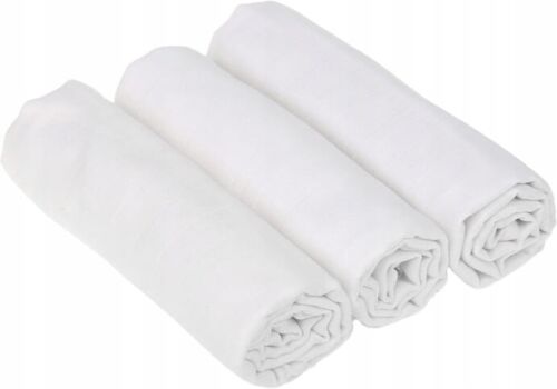 Baby Muslin Nappies Cloth Diaper Cotton 3-PACK 70x70cm White